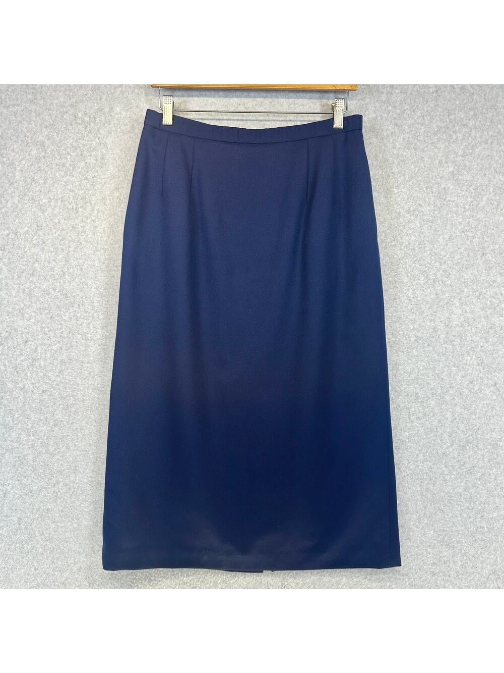 Vintage Pendleton Skirt Womens Size 10 Navy 100% Virgin Wool Lined Pockets Zip